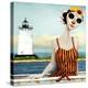 Goggles in Edgartown Harbor-Fred Calleri-Stretched Canvas
