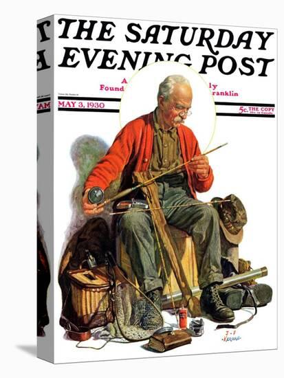 "Going Fishing," Saturday Evening Post Cover, May 3, 1930-J.F. Kernan-Premier Image Canvas