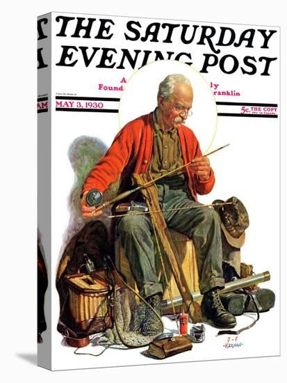 "Going Fishing," Saturday Evening Post Cover, May 3, 1930-J.F. Kernan-Premier Image Canvas