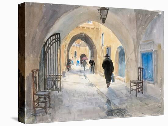 Going Home, Habad Street, Jerusalem, 2019 (W/C on Paper)-Lucy Willis-Premier Image Canvas