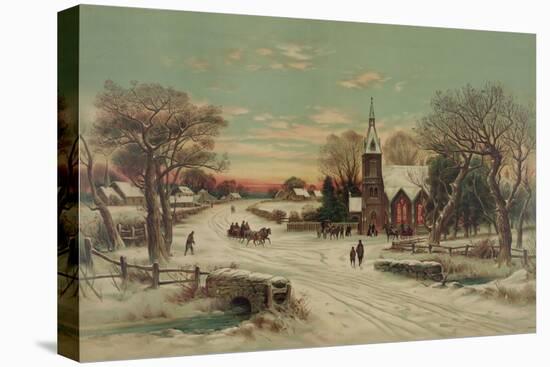 Going to Church, Christmas Eve-J. Hoover & Son-Stretched Canvas