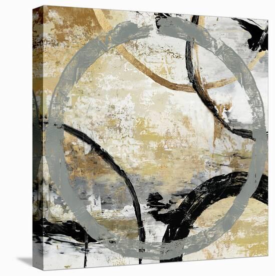 Gold and Black Rings I-Tom Reeves-Stretched Canvas