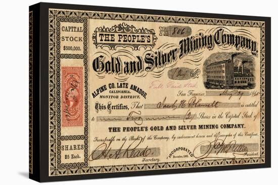 Gold and Silver Mining Company, c.1865-null-Stretched Canvas