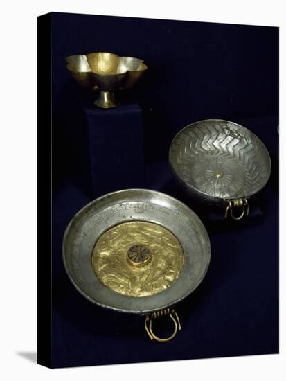 Gold and Silver Plates and Bowls of Undebaunded-null-Premier Image Canvas
