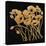 Gold Black Line Poppies I v2-Shirley Novak-Stretched Canvas