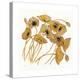 Gold Black Line Poppies II-Shirley Novak-Stretched Canvas