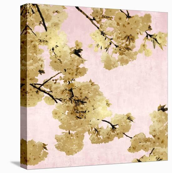 Gold Blossoms on Pink III-Kate Bennett-Stretched Canvas