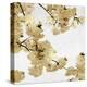 Gold Blossoms on White I-Kate Bennett-Stretched Canvas