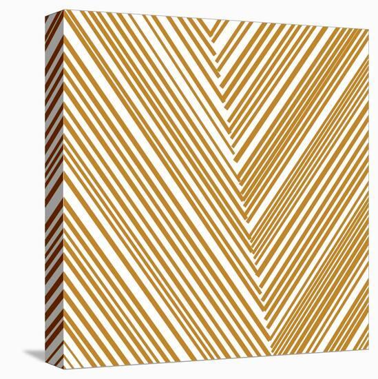 Gold Chevrons-null-Stretched Canvas