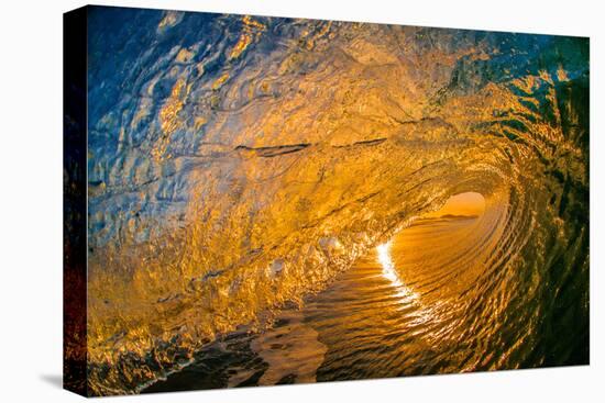 Gold Coast Glory-Inside looking out of a tubing wave at sunset-Mark A Johnson-Premier Image Canvas