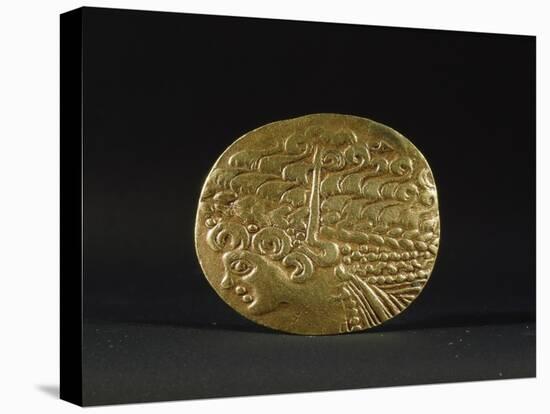 Gold coin belonging to the Ambiani, from the north of Gaul, 2nd century BC-Werner Forman-Premier Image Canvas