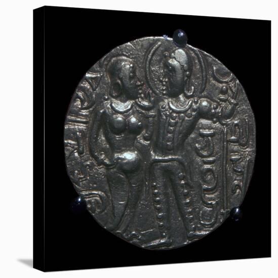 Gold coin of King Samudra Gupta, 4th century. Artist: Unknown-Unknown-Premier Image Canvas