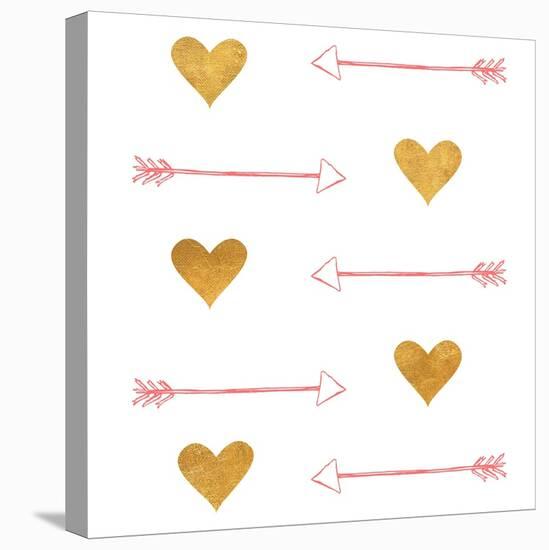 Gold Hearts and Arrows-Sd Graphics Studio-Stretched Canvas