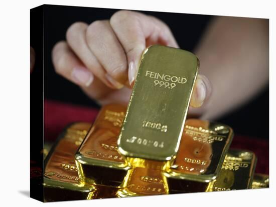 Gold Ingots, Frankfurt, Germany, Europe-Hans Peter Merten-Premier Image Canvas