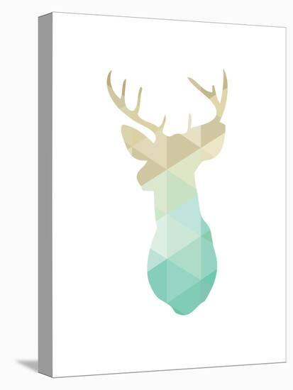 Gold Mint Deer-Melinda Wood-Stretched Canvas