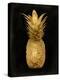 Gold Pineapple on Black I-Kate Bennett-Stretched Canvas