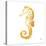 Gold Square Seahorse II-Julie DeRice-Stretched Canvas