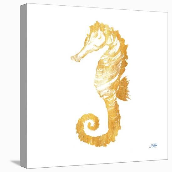 Gold Square Seahorse II-Julie DeRice-Stretched Canvas