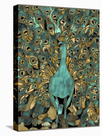 Gold Teal Peacock-Mindy Sommers-Premier Image Canvas
