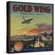 Gold Wing Brand - Fullerton, California - Citrus Crate Label-Lantern Press-Stretched Canvas