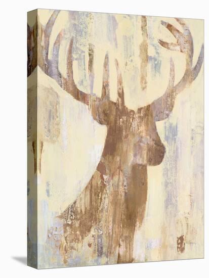 Golden Antlers I Neutral Grey-Albena Hristova-Stretched Canvas