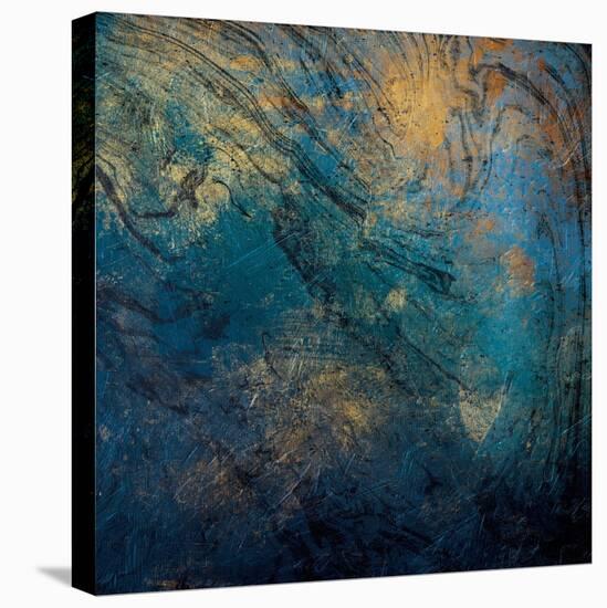 Golden Blue Marble Mate-Jace Grey-Stretched Canvas