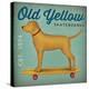 Golden Dog on Skateboard no Words-Ryan Fowler-Stretched Canvas