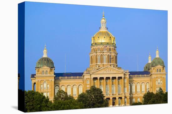 Golden dome of Iowa State Capital building, Des Moines, Iowa-null-Premier Image Canvas