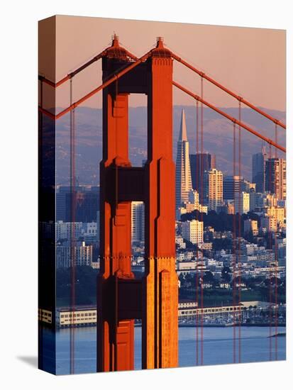 Golden Gate Bridge and San Francisco Skyline-Paul Souders-Premier Image Canvas