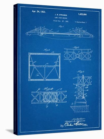 Golden Gate Bridge Patent, Long Span Bridge-null-Stretched Canvas