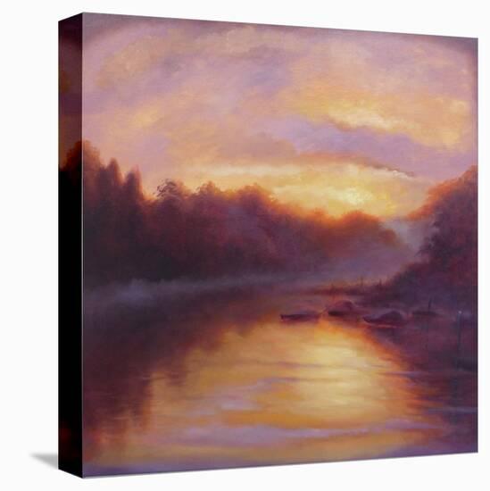 Golden Light, 2023, 2023, (Oil on Canvas) River Thames-Lee Campbell-Premier Image Canvas