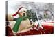 Golden Retriever Driving Car Collecting Christmas Tree-null-Premier Image Canvas