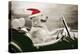 Golden Retriever in Car Wearing Christmas Hat-null-Premier Image Canvas