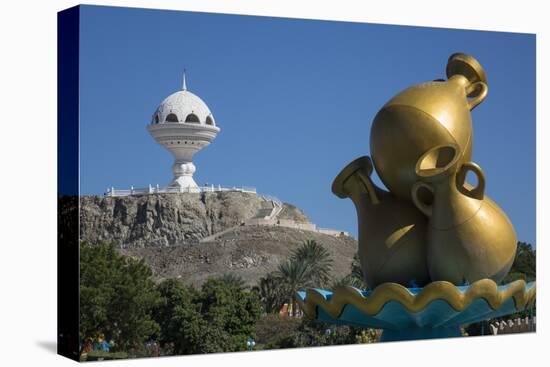 Golden Sculpture on Road Roundabout and Incense Burner (Riyam Monument), Muscat, Oman, Middle East-Rolf Richardson-Premier Image Canvas