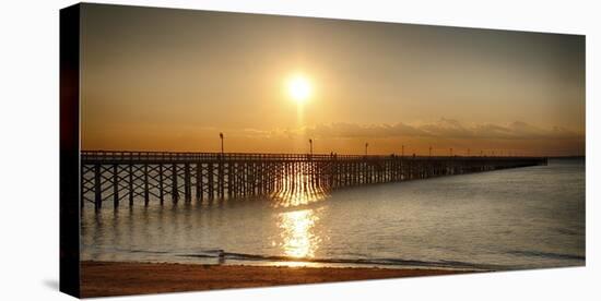 Golden Sunlight over a Wooden Pier, Keansburg, New Jersey-George Oze-Premier Image Canvas