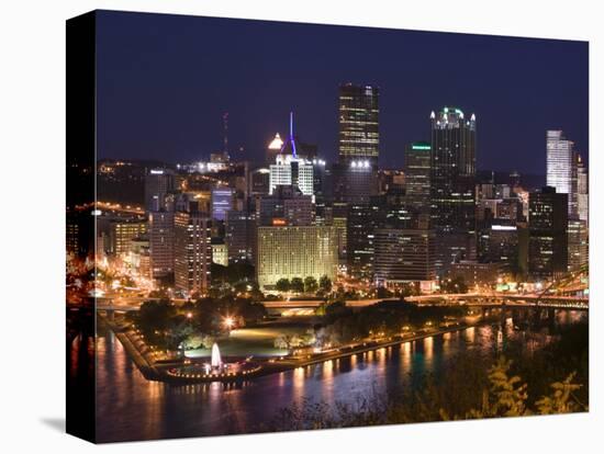Golden Triangle Downtown Area from Mt. Washington, Pittsburgh, Pennsylvania-Walter Bibikow-Premier Image Canvas