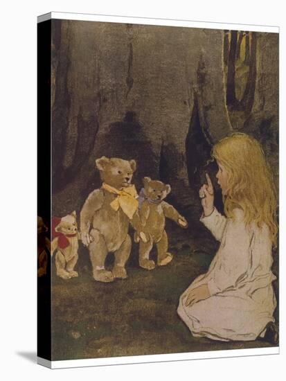 Goldilocks Gives Three Teddy Bears a Talking-To-Jessie Willcox-Smith-Premier Image Canvas