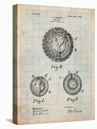 Golf Ball 1902 Patent-Cole Borders-Stretched Canvas