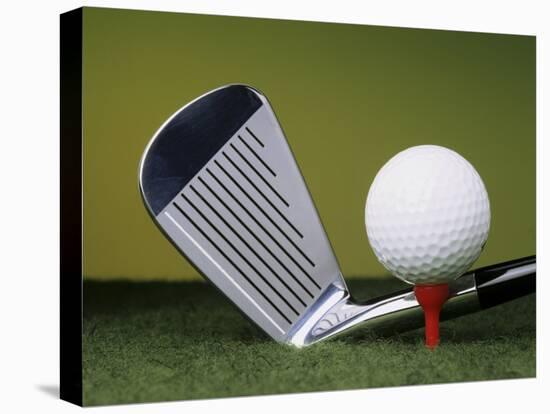 Golf Club and Ball on Tee-null-Premier Image Canvas