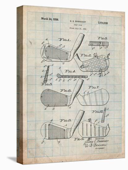 Golf Club, Club Head Patent-Cole Borders-Stretched Canvas