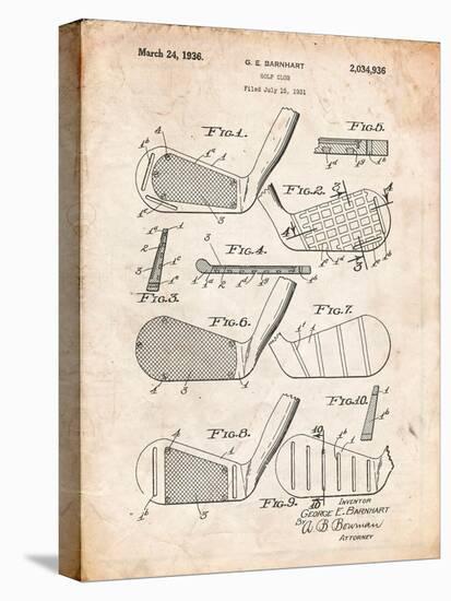 Golf Club, Club Head Patent-Cole Borders-Stretched Canvas