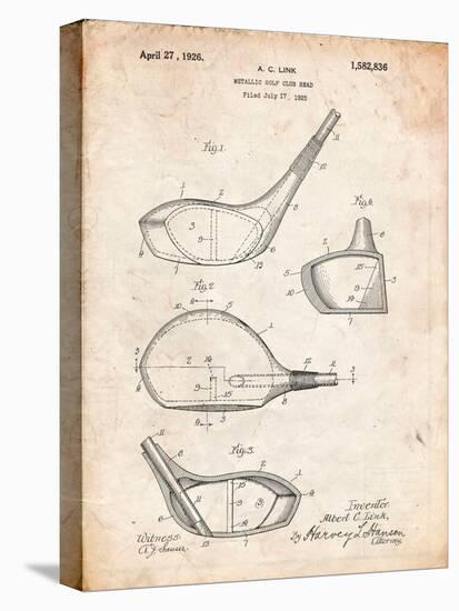 Golf Club Driver Patent-Cole Borders-Stretched Canvas