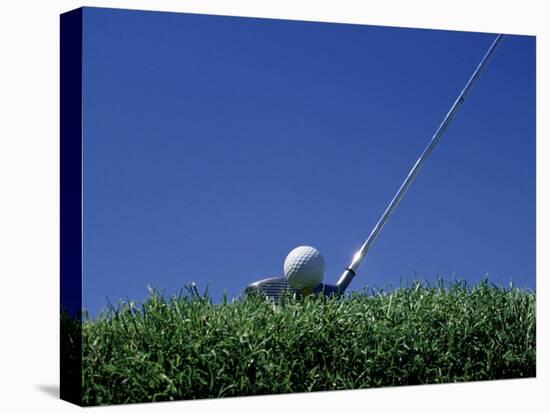 Golf Club Lined Up with Golf Ball on Tee-Mitch Diamond-Premier Image Canvas