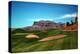 Golf Course at Foot of Mountain Range Scottsdale Arizona-null-Stretched Canvas