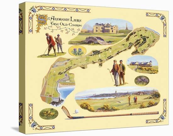 Golf Course Map, St. Andrews-Bernard Willington-Stretched Canvas
