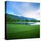 Golf Course with Mountain Range in the Background, Teton Pines Golf Course, Jackson, Wyoming, USA-null-Premier Image Canvas
