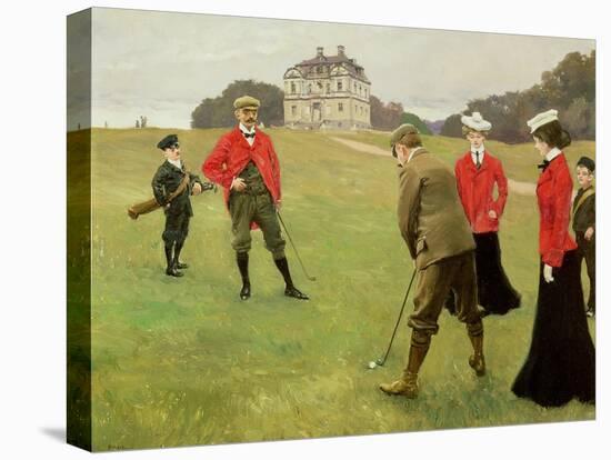 Golf Players at Copenhagen Golf Club-Paul Fischer-Premier Image Canvas