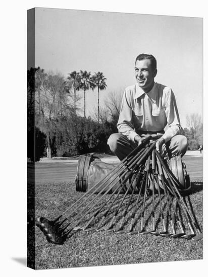 Golfer Ben Hogan with Golf Clubs-Martha Holmes-Premier Image Canvas