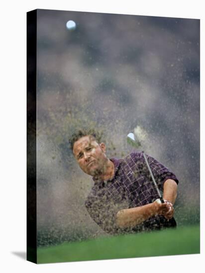Golfer Blasting a Shot Out of a Sand Trap, San Diego, California, USA-Chris Trotman-Premier Image Canvas