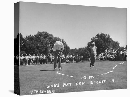 Golfer Byron Nelson Putting for a Birdie on 17th Green-null-Premier Image Canvas